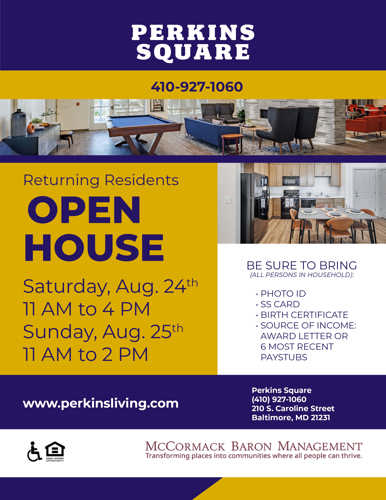 Perkins Square Open House Flyer