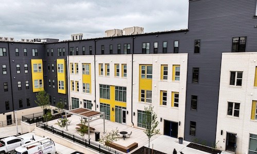 Entrance facade of the newly constructed Perkins Square Community Area Building